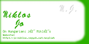 miklos jo business card